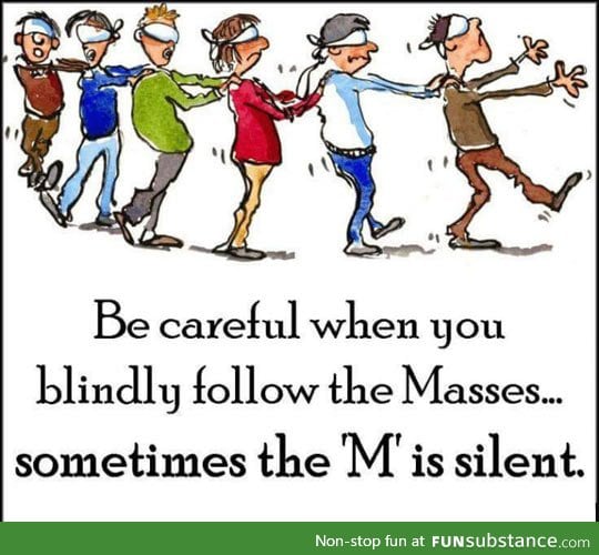 If you blindly follow the masses