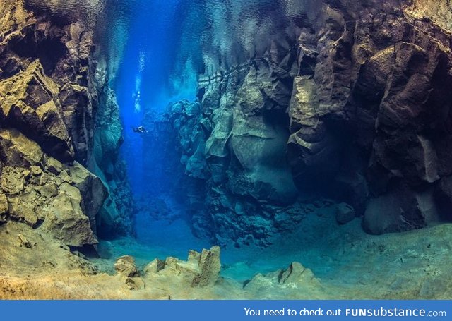 Where tectonic plates meet in Iceland.