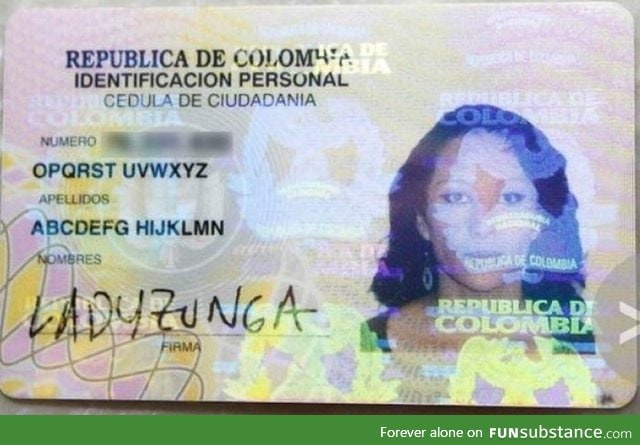 A Colombian woman legally changes her name to ABCDEFG HIJKLMN OPQRST UVWXYZ