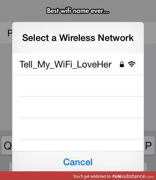 WIFI name to help you stay married