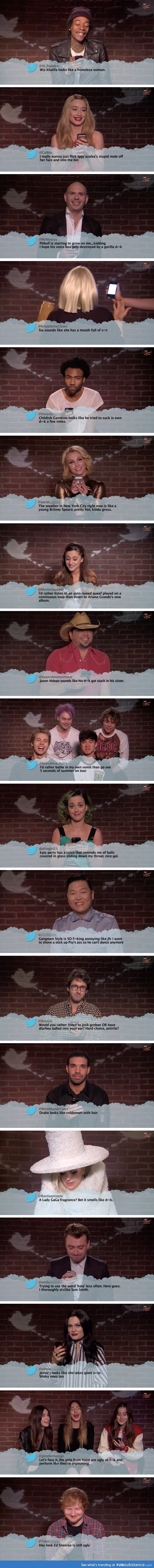 Celebrities reading mean tweets about themselves