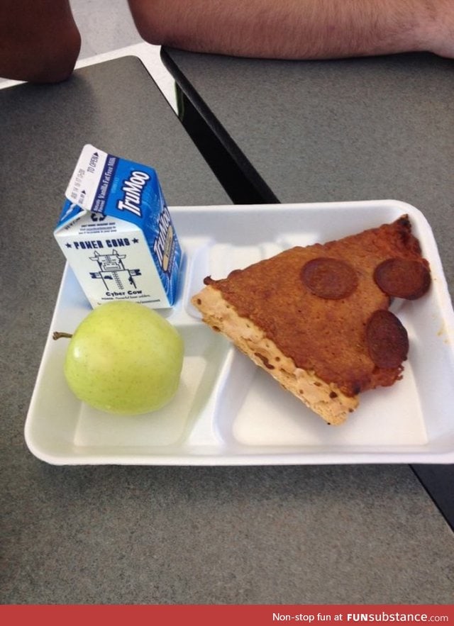 The food served at my school today, supposed to be pizza