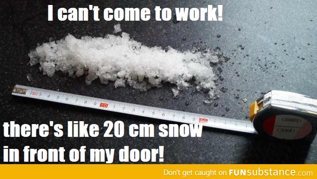 20 cm snow in front of my door