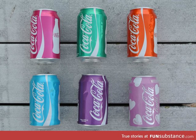 Multicolored Coke cans from Istanbul
