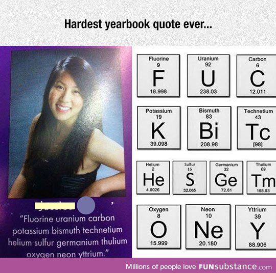 Hidden message in a yearbook quote