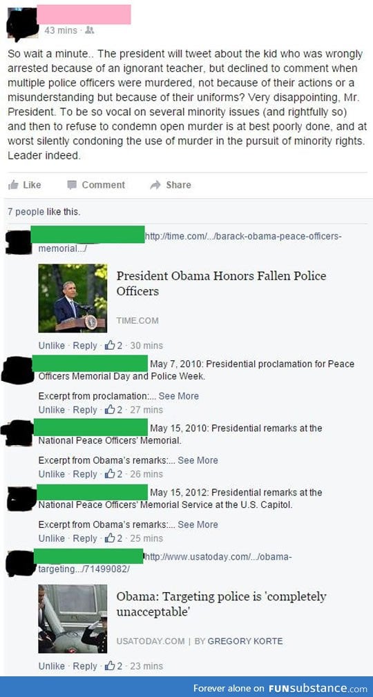 Girl calls out obama for not commenting on murdered cops