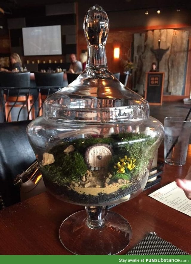 Homemade hobbit hole in a bottle