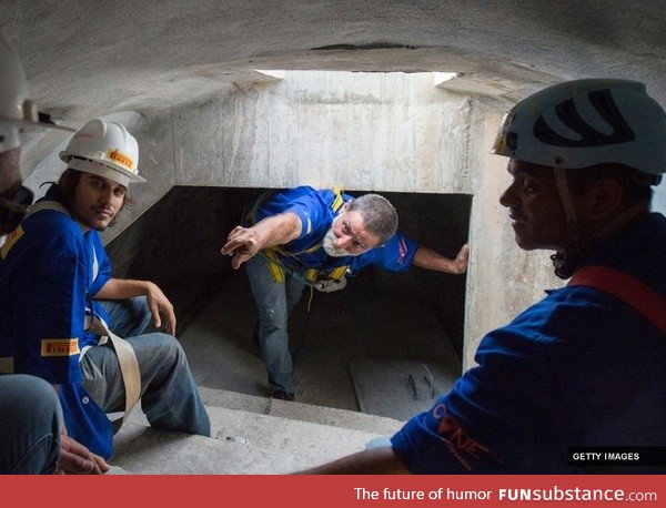 Inside the arm of Christ the Redeemer statue