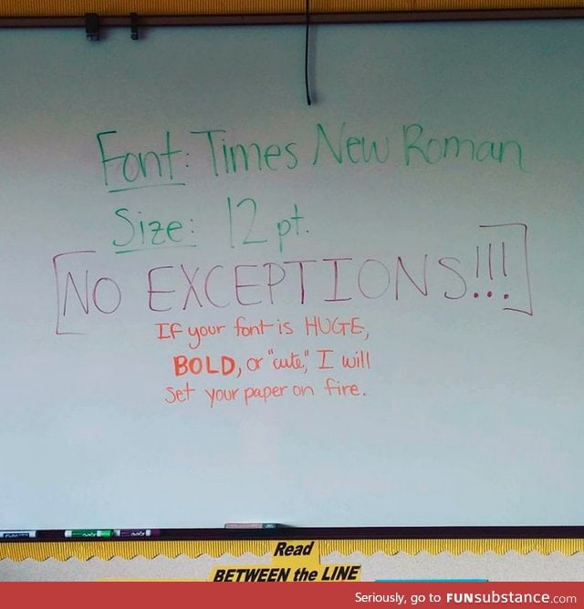 English teacher friend's seventh grade class just got their first writing assignment