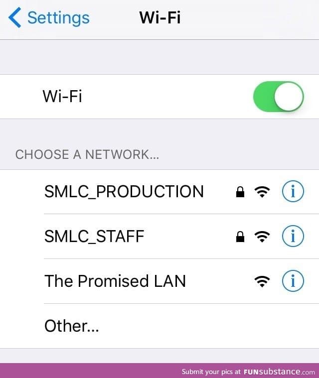 Kudos, church network admin!