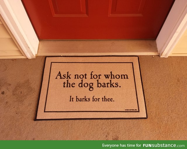 My floor mat doesn't judge, but it does state the obvious