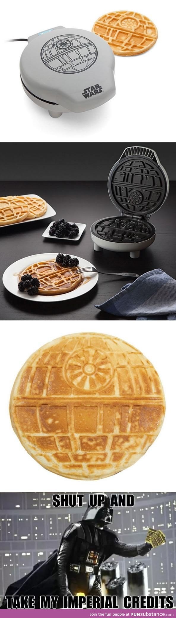 Star wars waffle maker that bakes death stars for breakfast