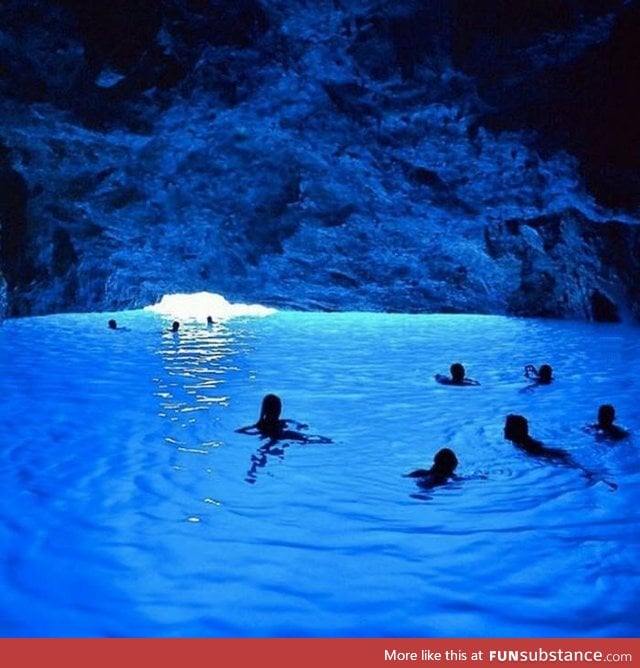 Blue cave in Greece