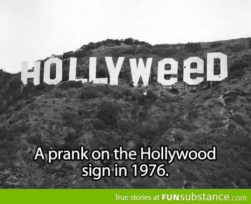 Hollywood sign prank