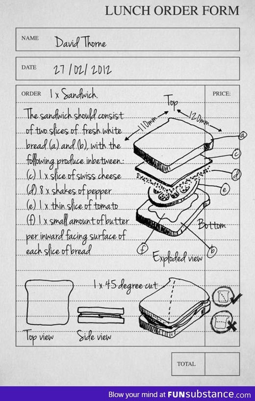 When an engineer orders lunch