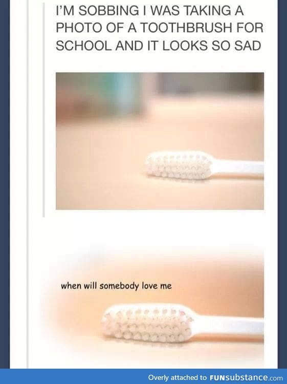 Oh toothbrush... If only somebody loved you