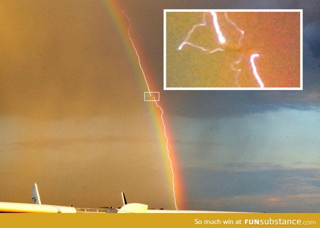 Rainbow lightning cargo plane