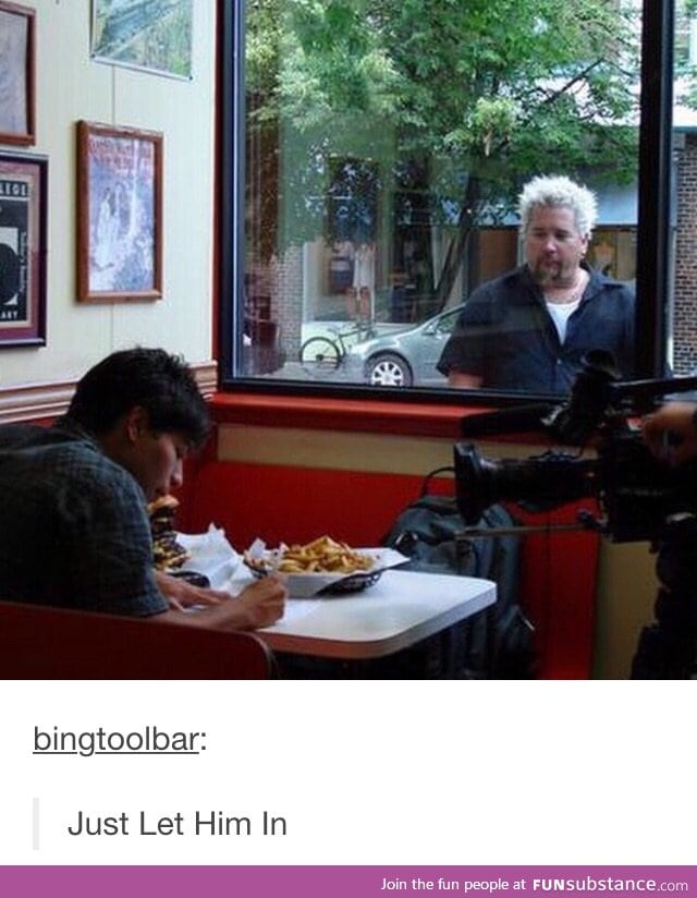 Rare pic of Guy Fieri stalking his next restaurant prey.