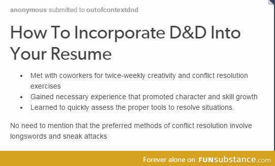 How to incorporate D&D into your resume