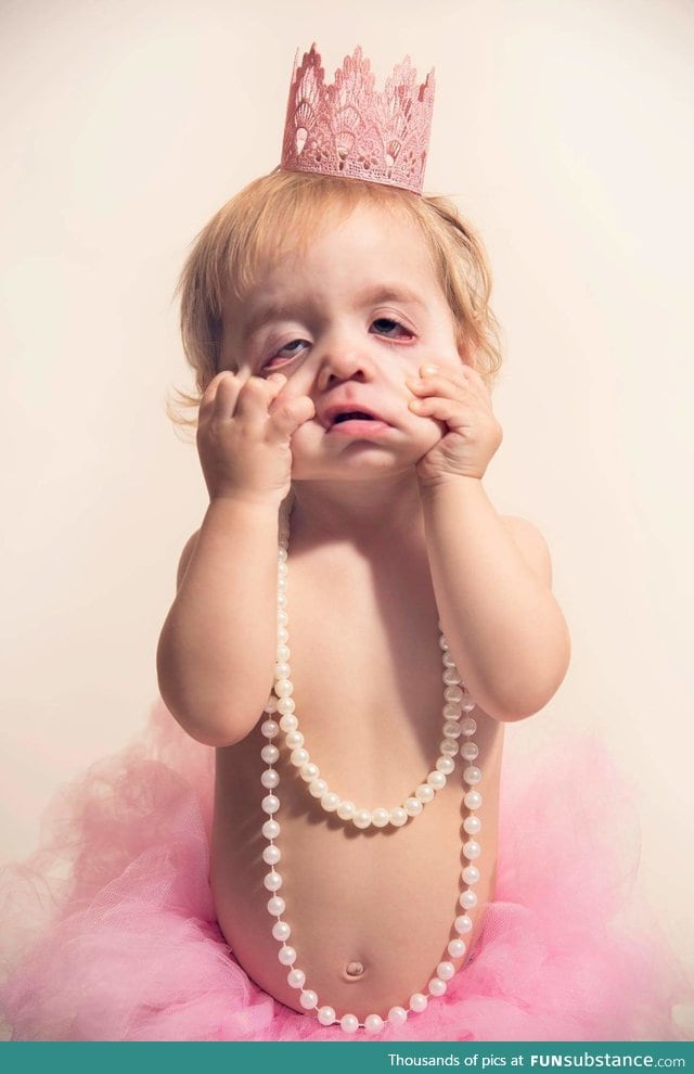 She asked her daughter to squeeze her cheeks together to make a kissy face