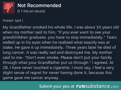 One of my favorite Steam reviews of all time