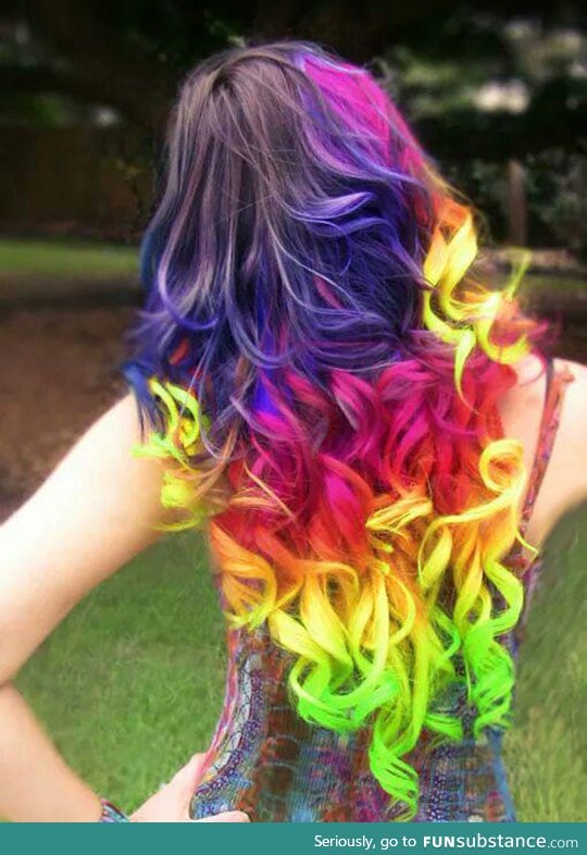 Magnificent rainbow hair