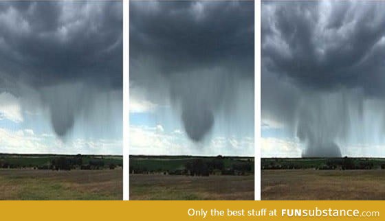 This rare "rain bomb" dropping from the sky looks incredible