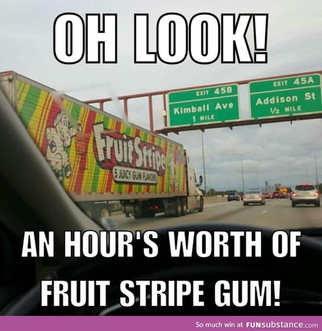 Fruit stripe gum
