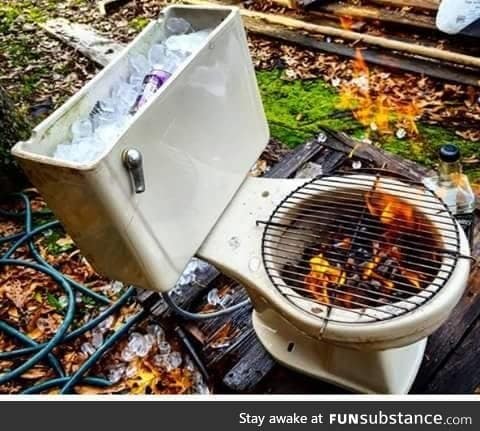 I'll see your redneck smoker and raise with a redneck BBQ/cooler
