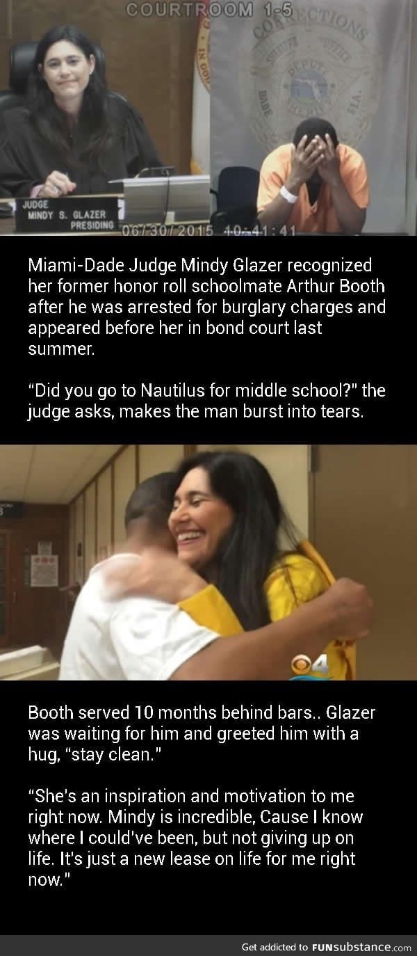 Judge recognizes her former schoolmate