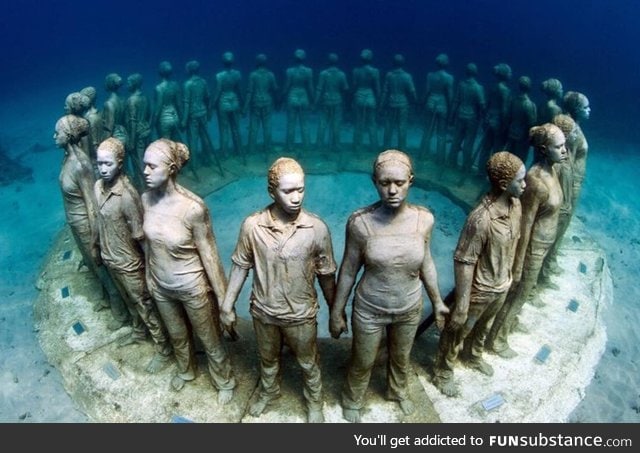 Creepy underwater sculpture