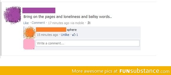 Edgy facebook status is no match for wit