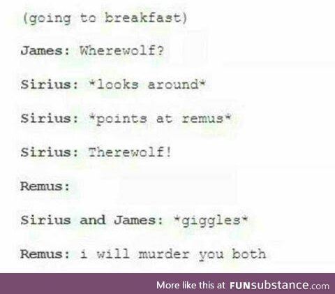 I mean really. The Marauders were my favourite. (Edited)