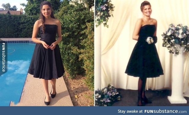 Mom's prom dress from 1991 worn by her teen daughter on 2016