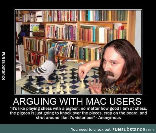 Arguing with any mac user