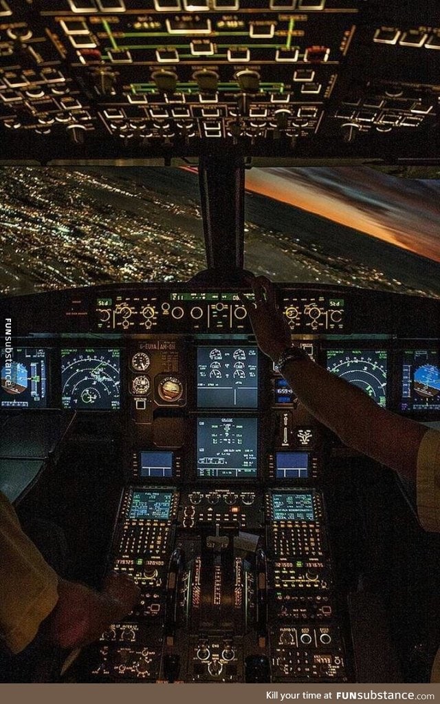 What it's like having the pilot's view at night