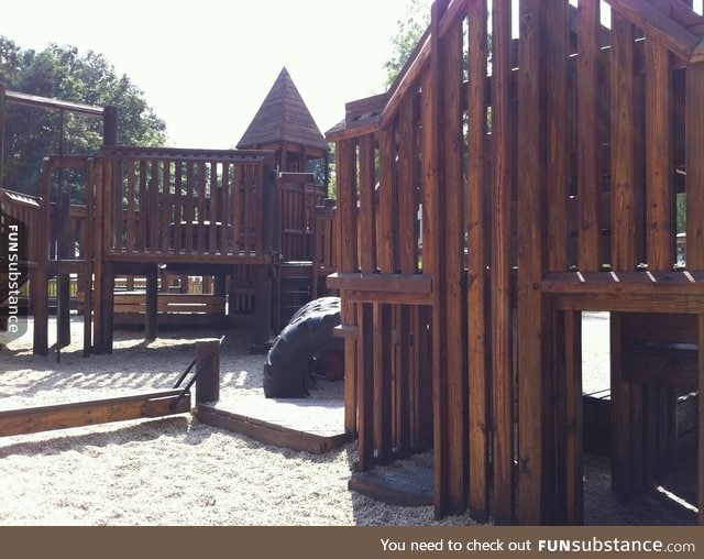 This is what a real playground looks like. f*ck rounded plastic