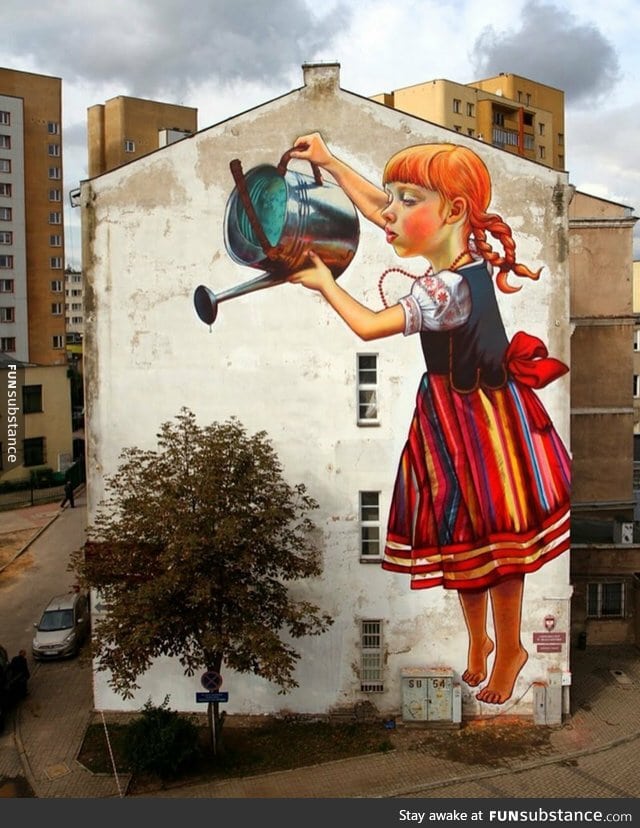 Giant mural in Poland