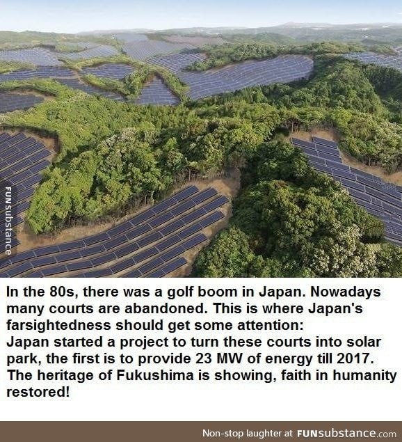 Japan is turning golf courts into solar parks. Amazing!