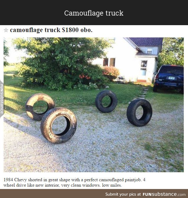 Camouflage truck