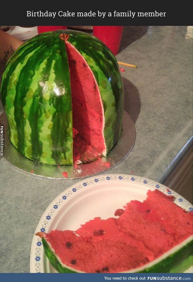 Realistic watermelon cake