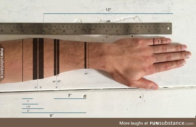 A functional tattoo concept that turns arm into a ruler