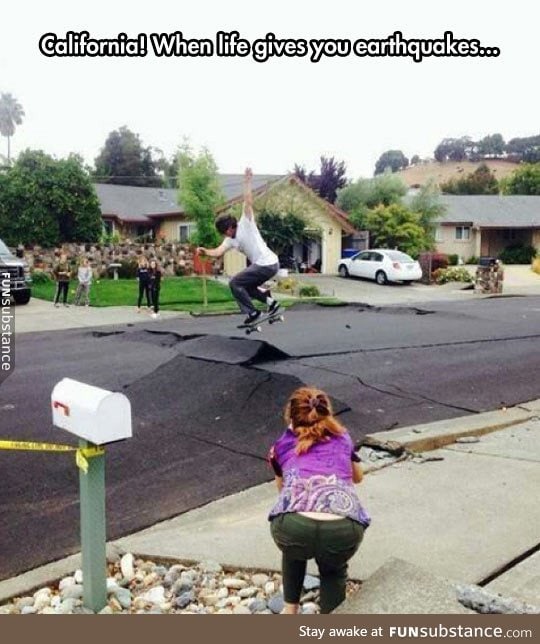 Skater taking advantage of the situation