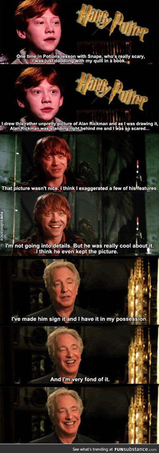 Rupert Grint and Alan Rickman