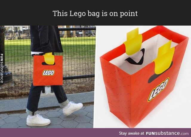 Lego bag on point