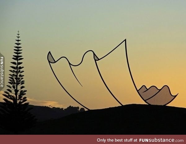 3D sculpture at sunset