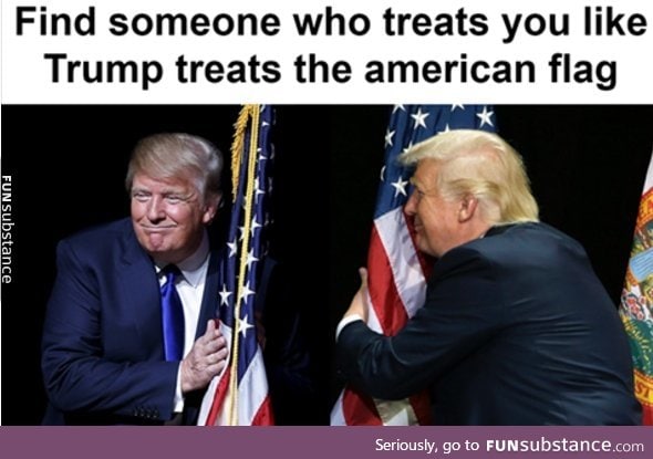 He sure loves that flag