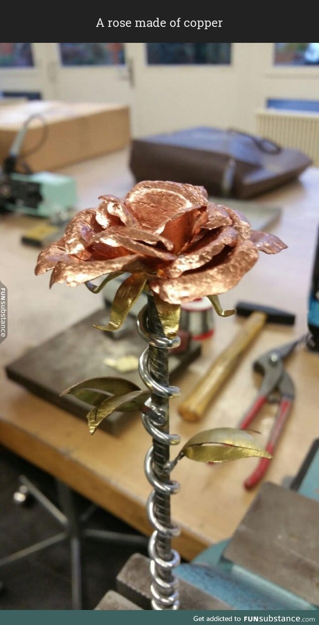 A rose made of copper