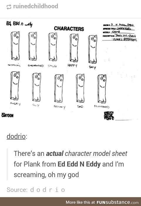 Why would a plank need a character model sheet?