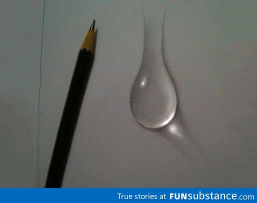 Super realistic water droplet drawing